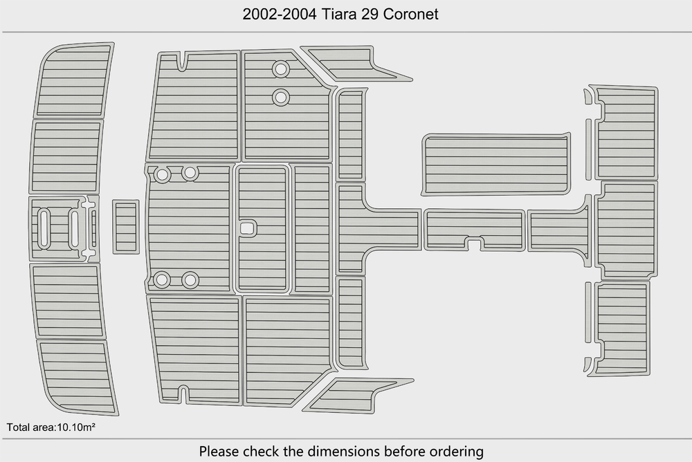 2002-2004 Tiara 29 Coronet Cockpit Swim platform 1/4"6mm EVA Foam floor