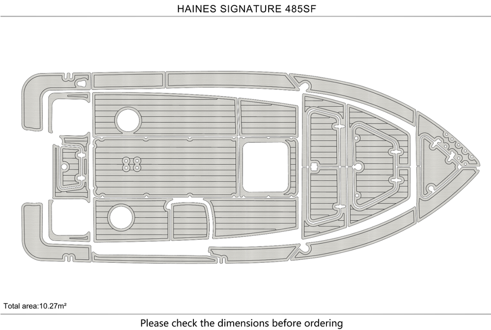 HAINES SIGNATURE 485SF cockpit Swim platform 1/4" 6mm EVA Foam Teak Deck floor