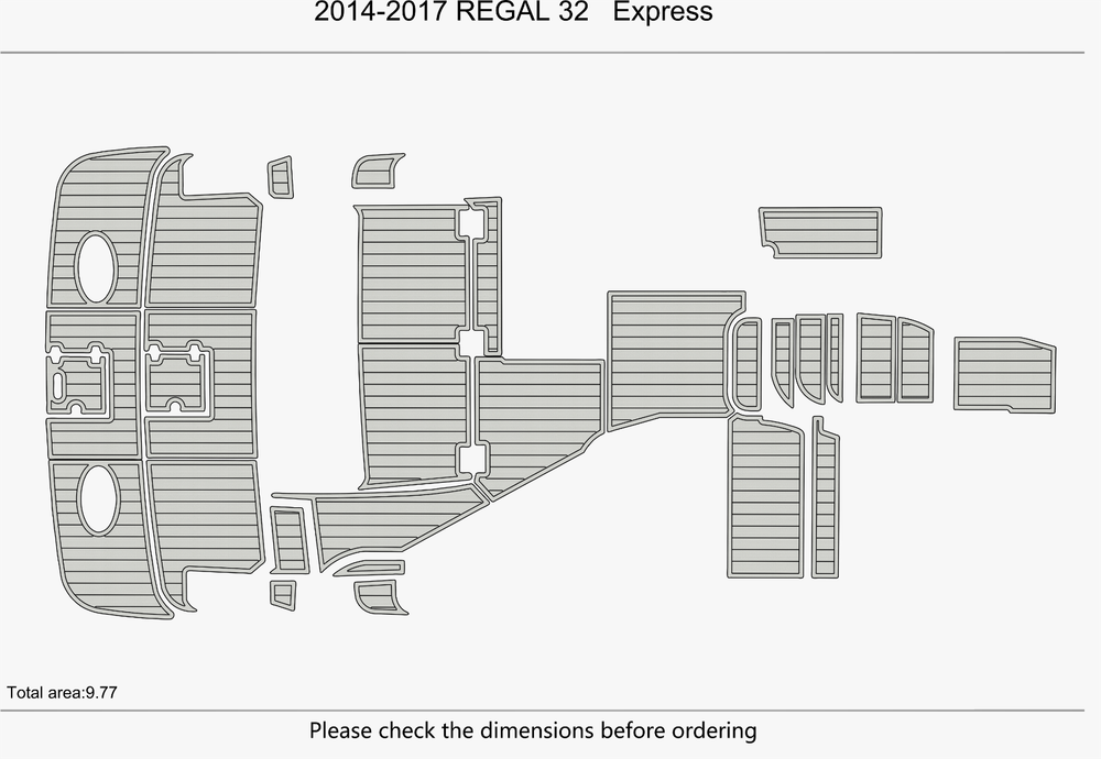 2014-2017 REGAL 32 Express Cockpit Swim platform 1/4"6mm EVA foam faux Mat floor