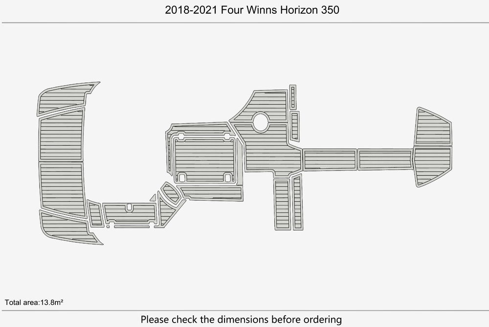 2018-2021 Four Winns Horizon 350 Cockpit Swim platform 1/4"6mm EVA Foam floor