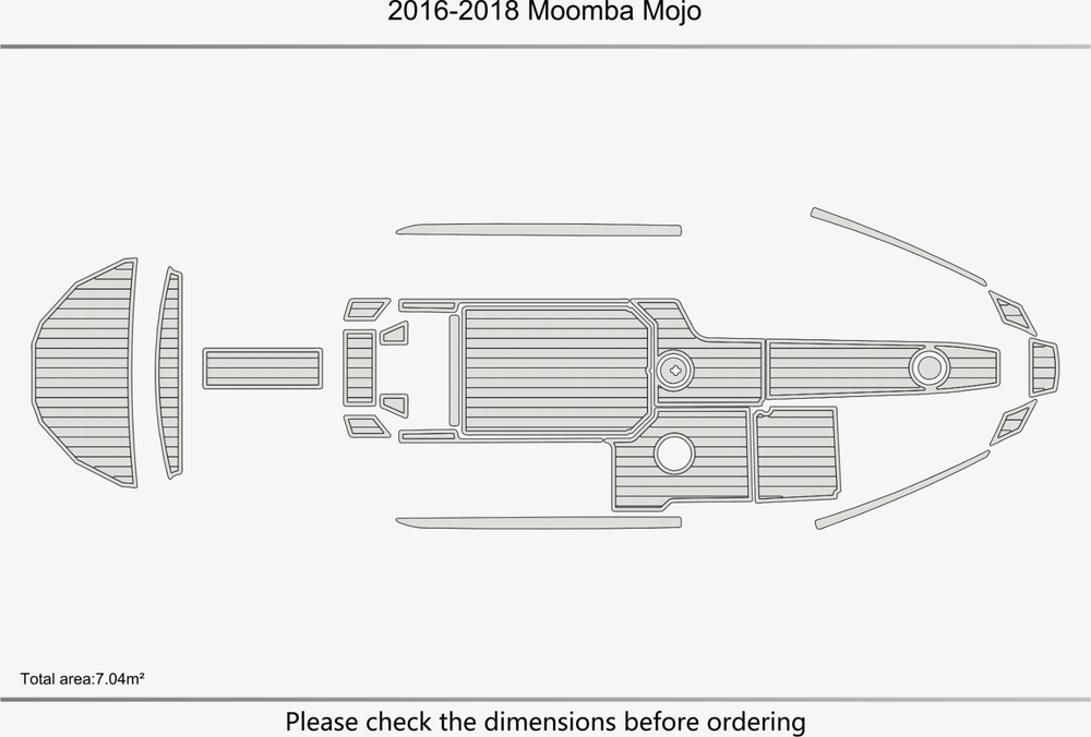 2016-2018 Moomba Mojo Anti-slip mat Custom EVA faux teak marine deck flooring