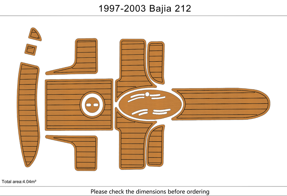 1997-2002 Baja 212 Swim platform cockpit 1/4" 6mm EVA faux teak Floor