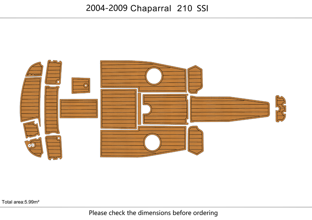 2004-2009 Chaparral 210 ssi Cockpit Swim platform 1/4"6mm EVA foam faux Floor