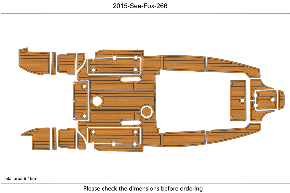 2015-2020 Sea Fox 266 commander Cockpit Swim platform 1/4"6mm EVA Fauxfoam floor
