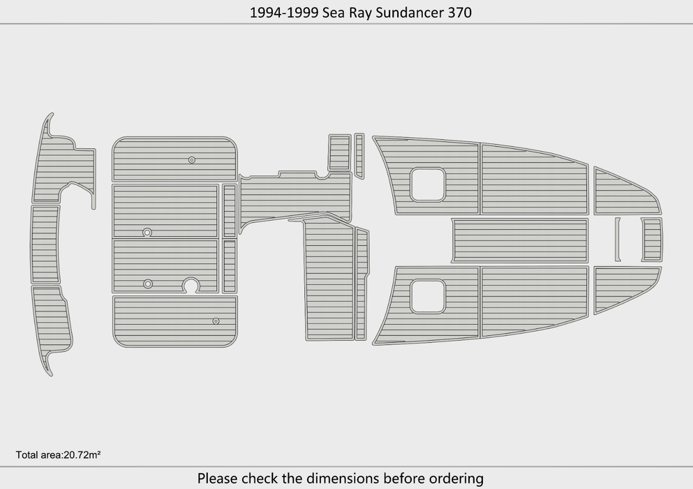 1994-1999 Sea Ray Sundancer 370 Cockpit Swim platform 1/4"6mm EVA Foam floor