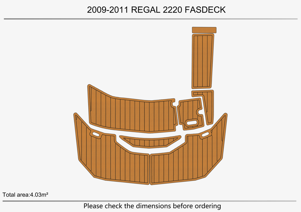 2009-2011Regal 2220 Fasdeck Marine teak deck seadek EVA Foam Boat flooring