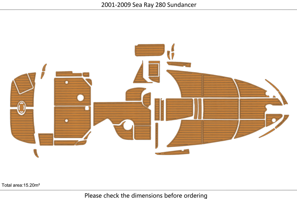 2001-2009 Sea Ray 280 Sundancer Cockpit Swim platform 1/4"6mm EVA Fauxfoam floor