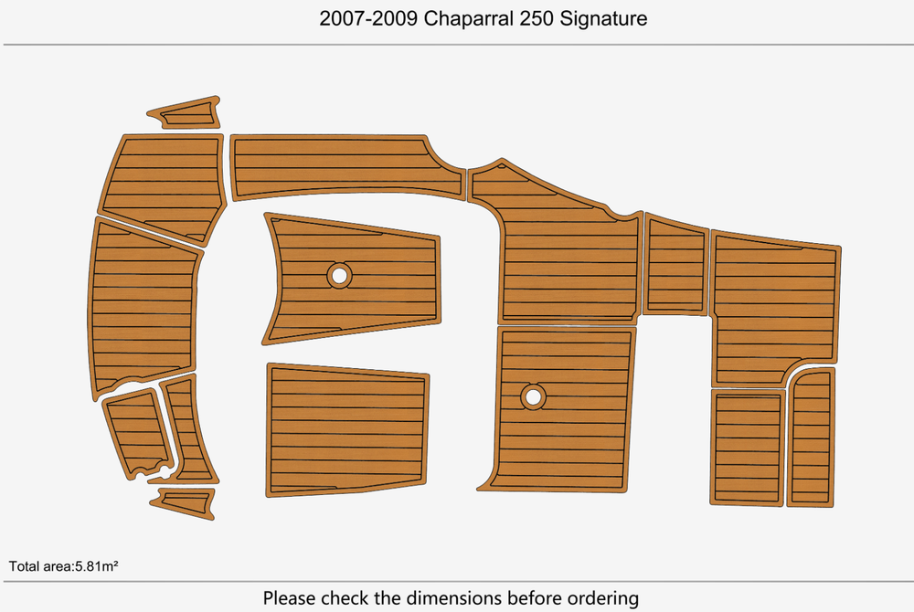 2007-2009 Chaparral 250 Signature Cockpit Swim platform 1/4"6mm EVA Foam floor