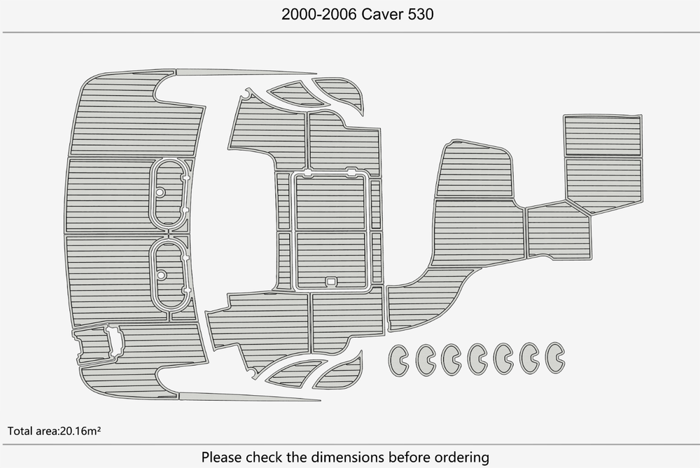 2000-2006 Carver 530 Cockpit Swim platform 1/4"6mm EVA Foam carpet marine floor