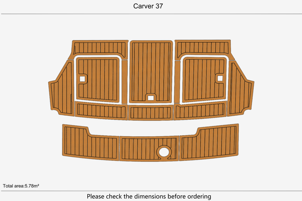 Carver 37 Cockpit Swim platform 1/4"6mm EVA Foam carpet marine floor