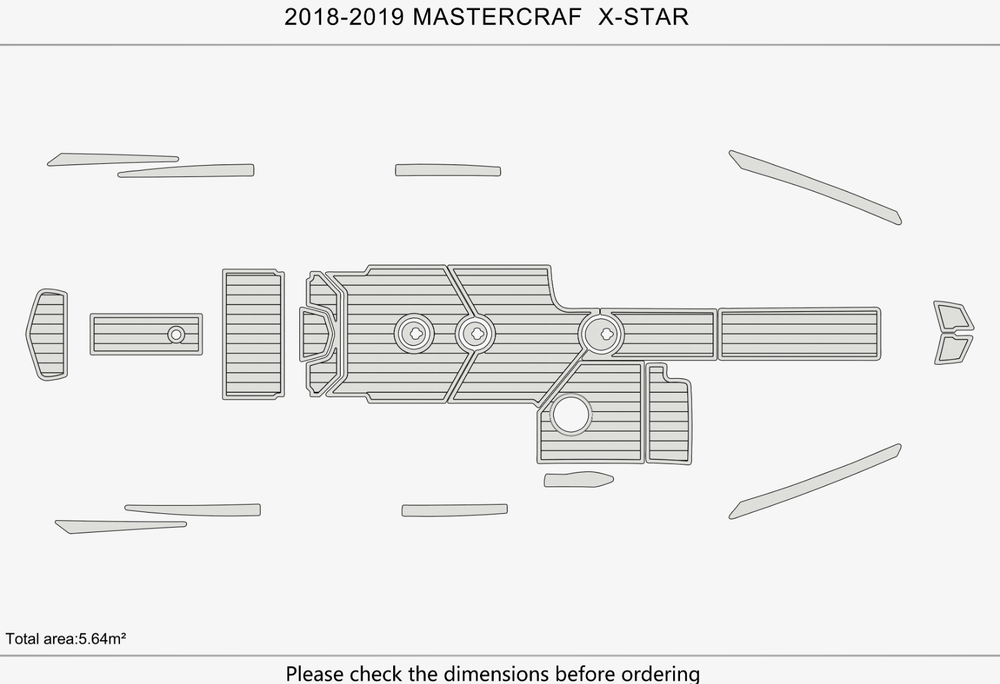 2018-2019 mastercraft xStar Cockpit EVA Faux teak floor 1/4" 6mm Non-slip mat