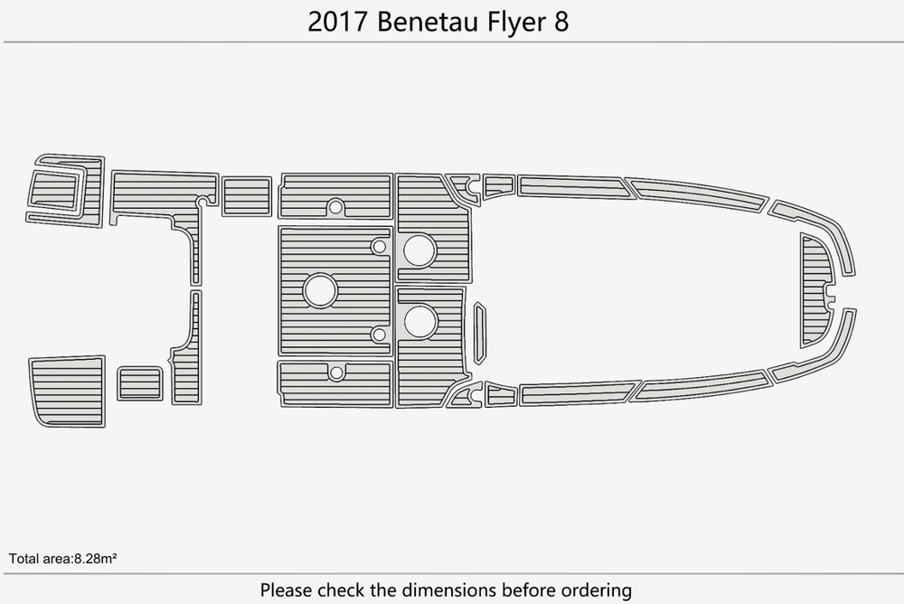 2017 Benetau Flyer 8 Anti-slip mat Custom EVA teak marine deck flooring