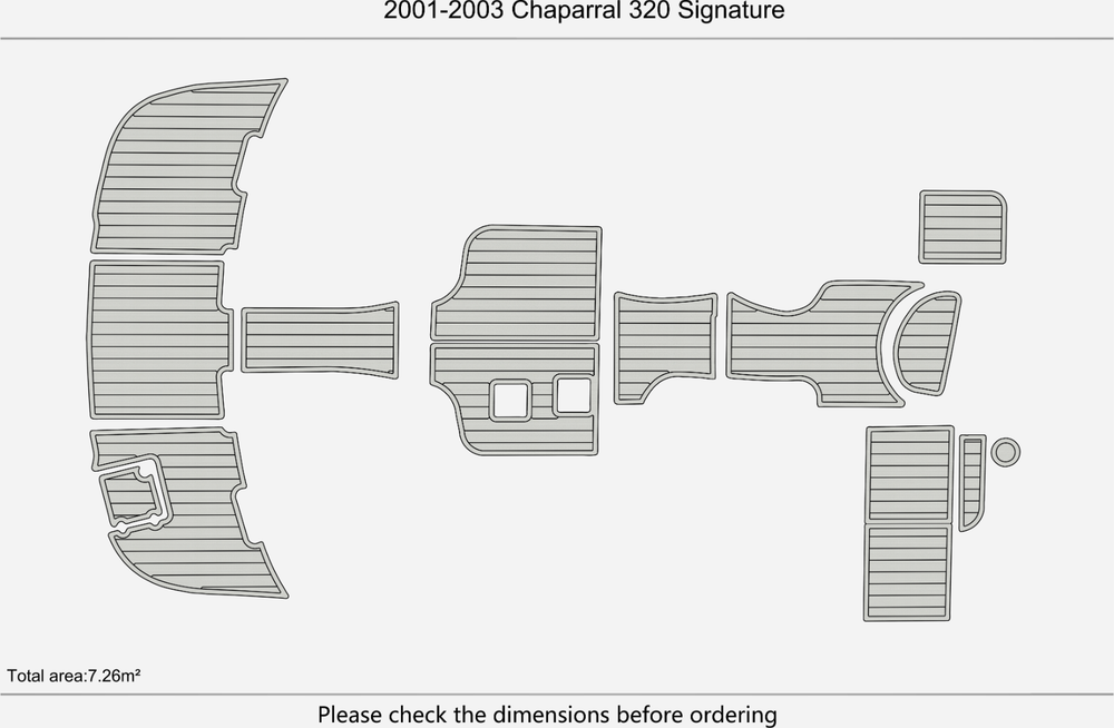 2001-2003 Chaparral 320 Signature Anti-slip Custom EVA teak marine deck flooring