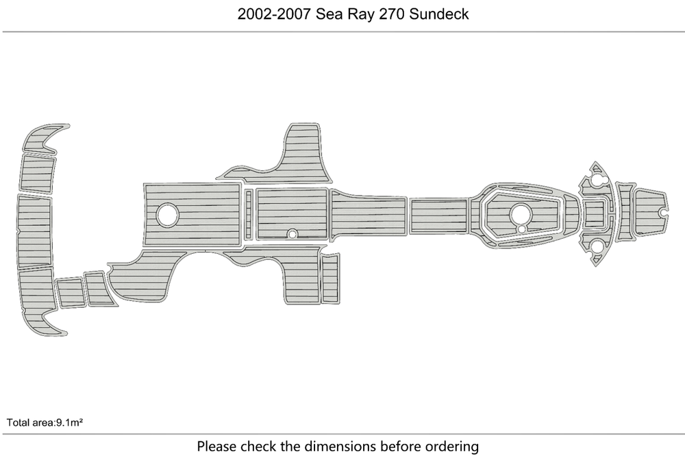 2002-2007 Sea Ray 270 Sundeck Cockpit Swim platform 1/4"6mm EVA foam faux floor