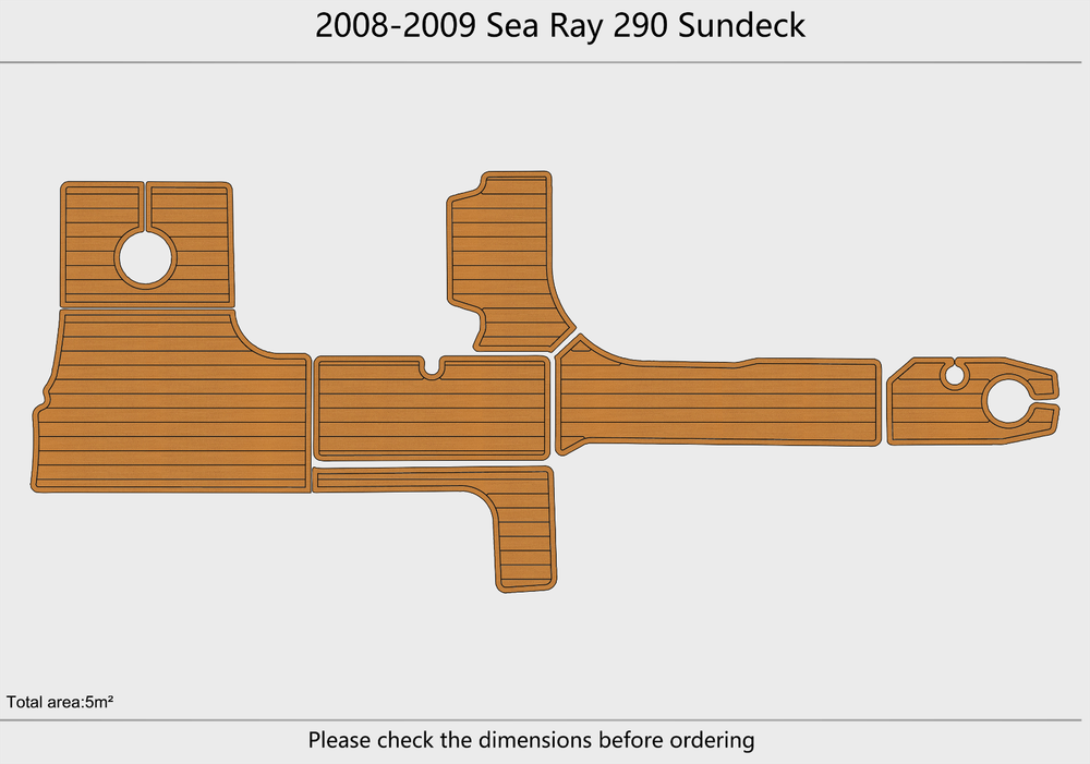 2008-2009 Sea Ray 290 Sundeck Cockpit 1/4"6mm EVA foam faux mat floor