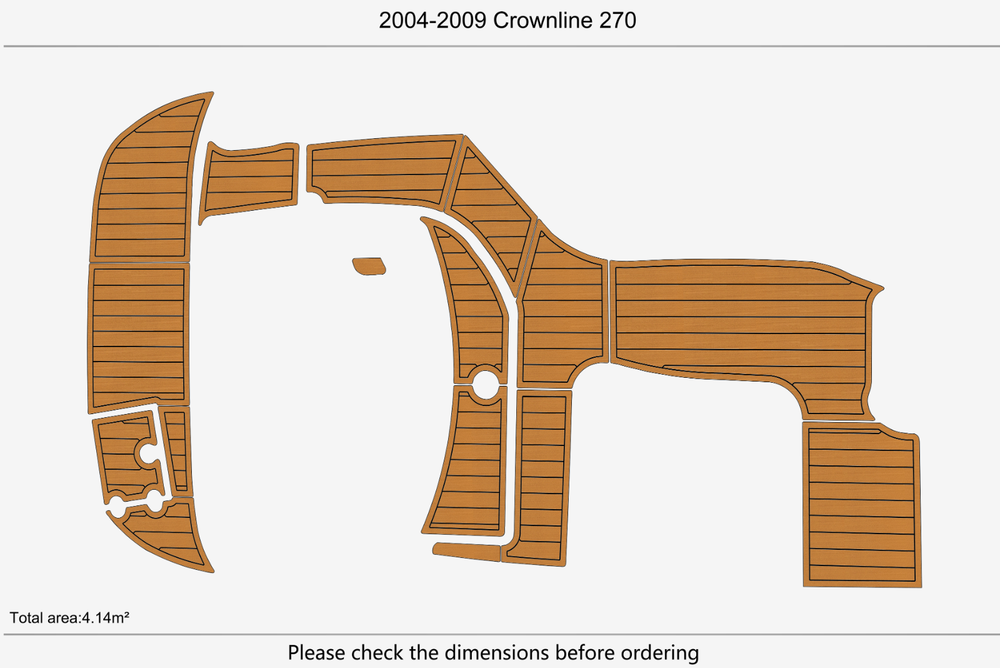 2004-2009 Crownline 270 Cockpit Swim platform 1/4"6mm EVA Foam carpet floor