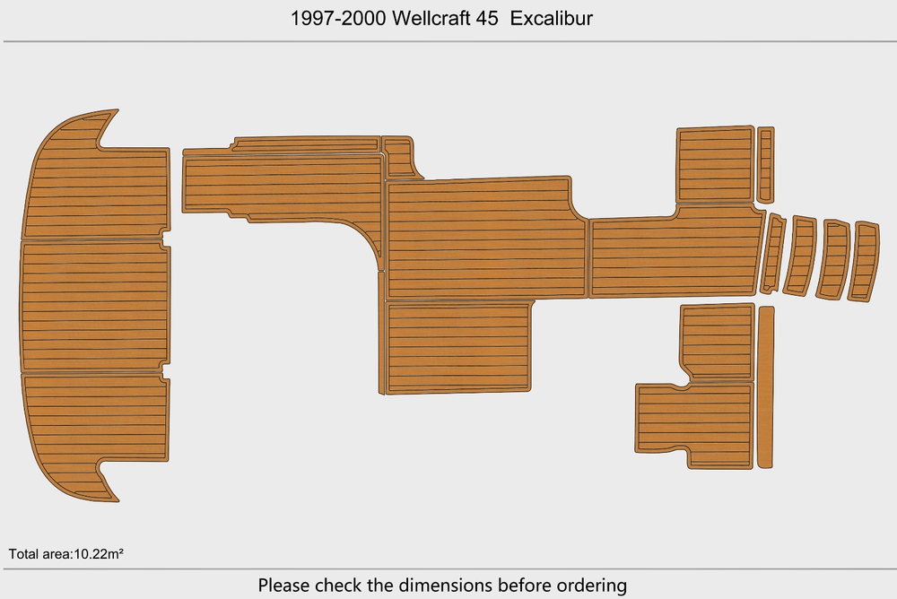 1997-2000 Wellcraft 45 Excalibur Cockpit Swim platform 1/4"6mm EVA Foam floor