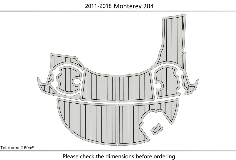 2011-2018 Monterey 204 FS BR Swim platform 1/4"6mm EVA Foam faux floor