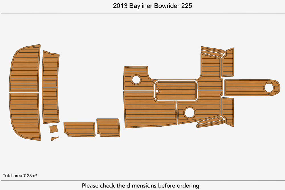 2013 Bayliner 225 Bowrider Anti-slip mat Custom EVA marine deck flooring