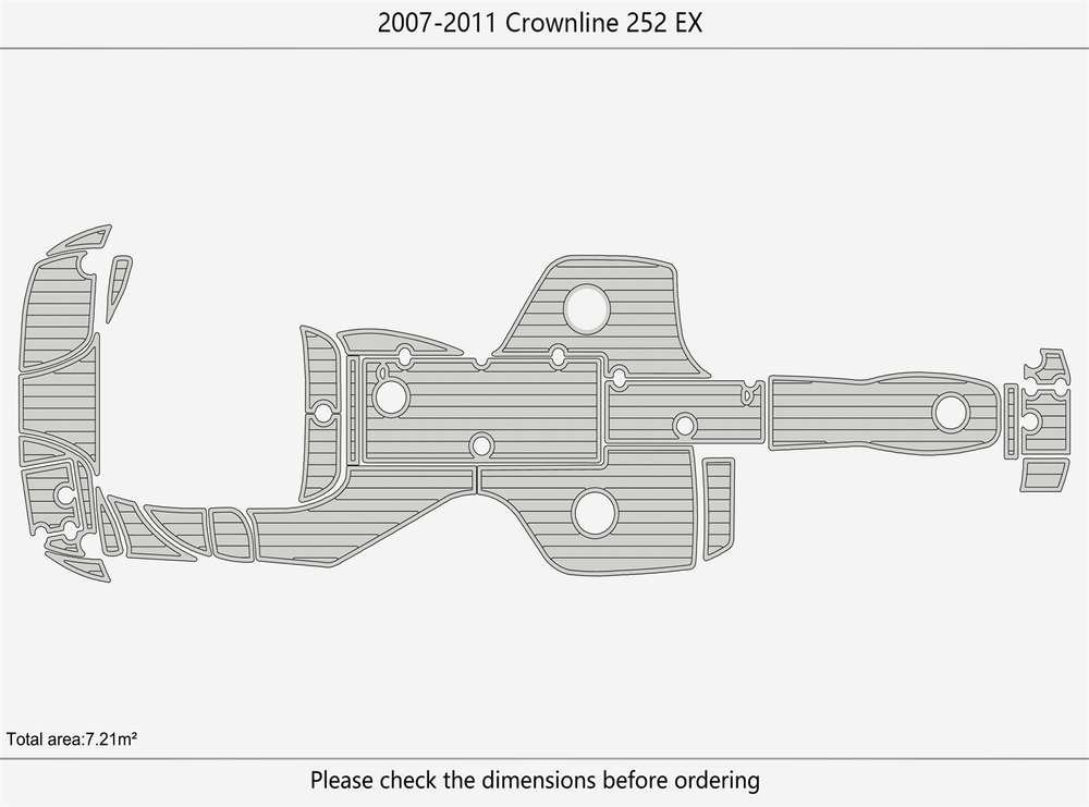2007-2011 Crownline 252 EX Cockpit Swim platform Bow 1/4"6mm EVA foam faux floor