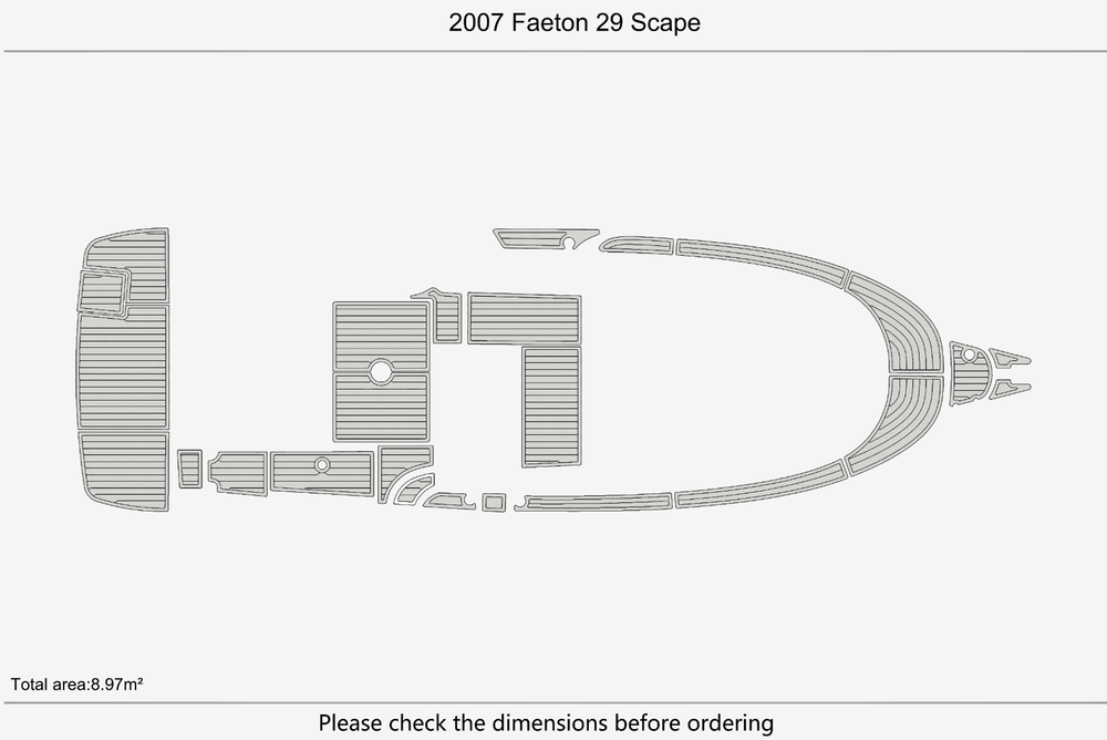 2007 Faeton 29 Scape Marine teak deck EVA Foam Boat flooring
