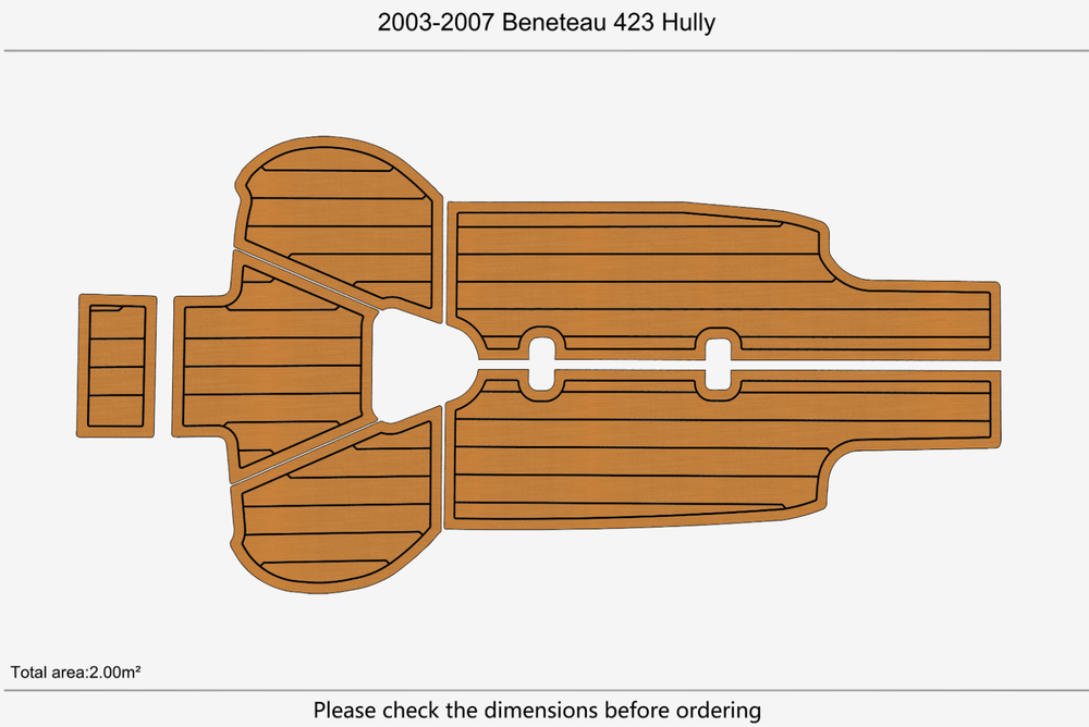 2003-2007 Beneteau 423 Cockpit 1/4"6mm EVA Foam carpet marine floor