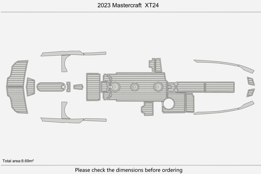 2023 Mastercraft XT24 Anti-slip mat Custom EVA faux teak marine flooring