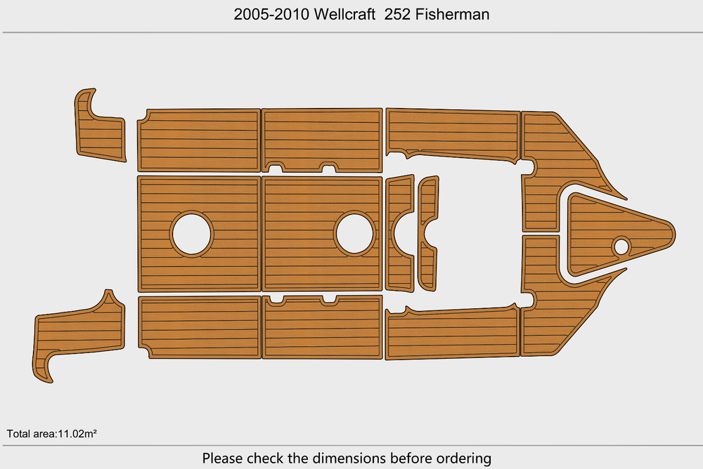 2005-2010 Wellcraft 252 Fisherman Cockpit Swim platform 1/4"6mm EVA Foam floor