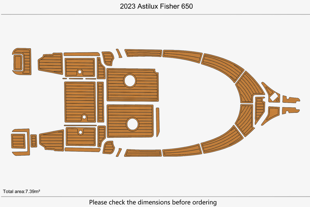 2023 Astilux Fisher 650 Marine teak deck seadek EVA Foam Boat flooring