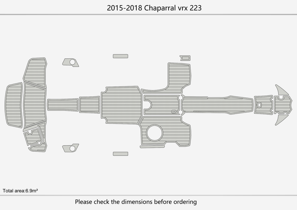 2015-2018 Chaparral 223 Vortex Anti-slip mat Custom EVA marine deck flooring