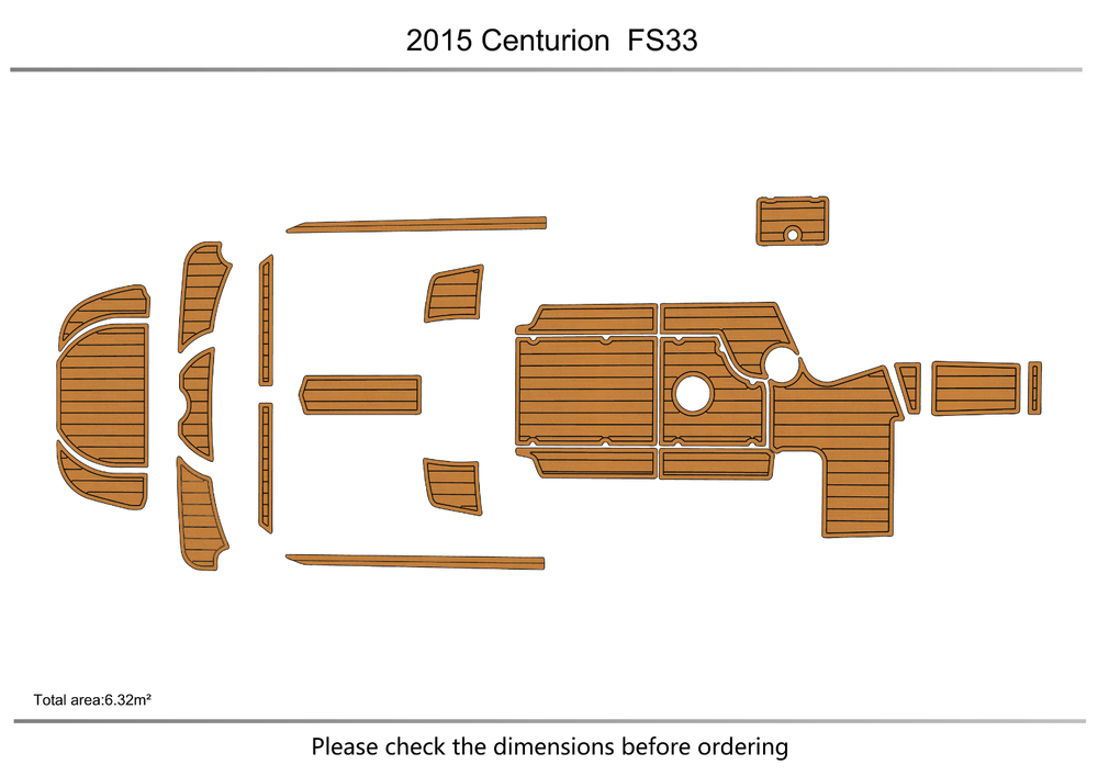 2015 Centurion FS33 Cockpit Swim platform 1/4"6mm EVA foam faux MAT floor