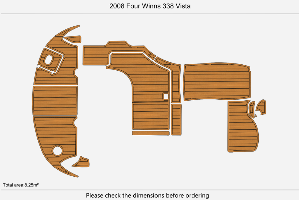 2008 Four Winns 338 Vista Anti-slip mat Custom EVA faux teak marine deck floori