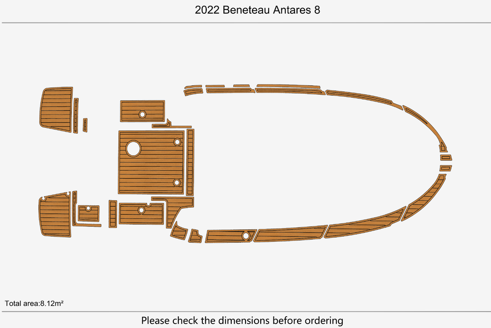 2022 Beneteau Antares 8 Cockpit SP BOW 1/4"6mm EVA foam faux MAT floor
