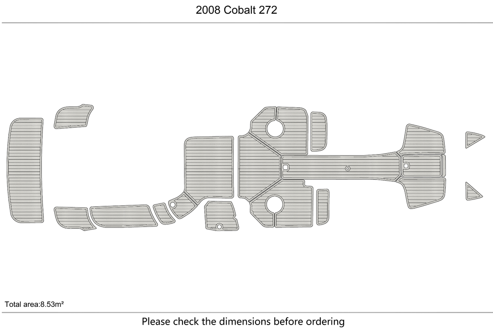 2008 Cobalt 272 Cockpit swim platform 1/4” 6mm EVA Foam Faux teak flooi