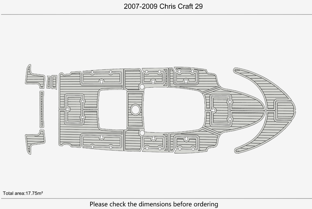 2007-2009 Chris Craft 29 Cockpit Swim platform 1/4"6mm EVA Foam faux mat floor