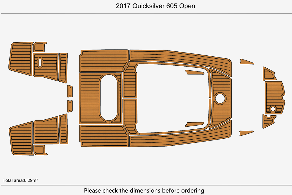 2017 Quicksilver 605 Open Marine teak deck EVA Foam Boat flooring