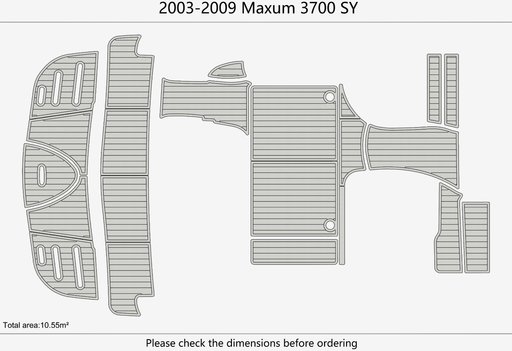 2003-2009 Maxum 3700 SY Cockpit Swim platform 1/4"6mm EVA Foam faux mat floor