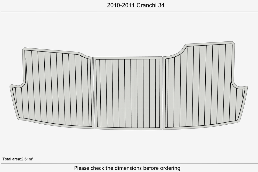 2010-2011 Cranchi 34 Swim platform 1/4" 6mm EVA faux faom teak mat floor