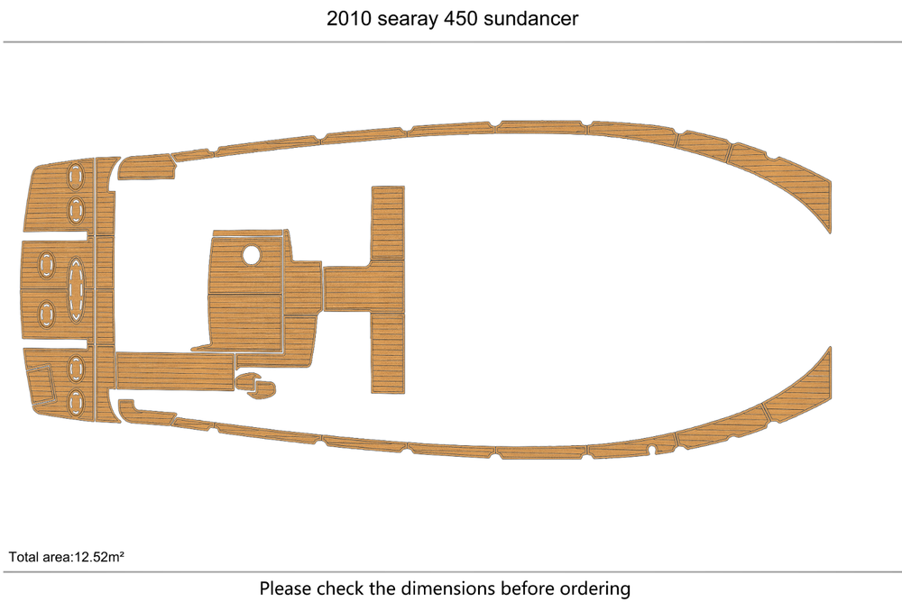 2010-2012 Sea Ray 450 Sundancer Current Marine teak deck EVA Foam Boat flooring