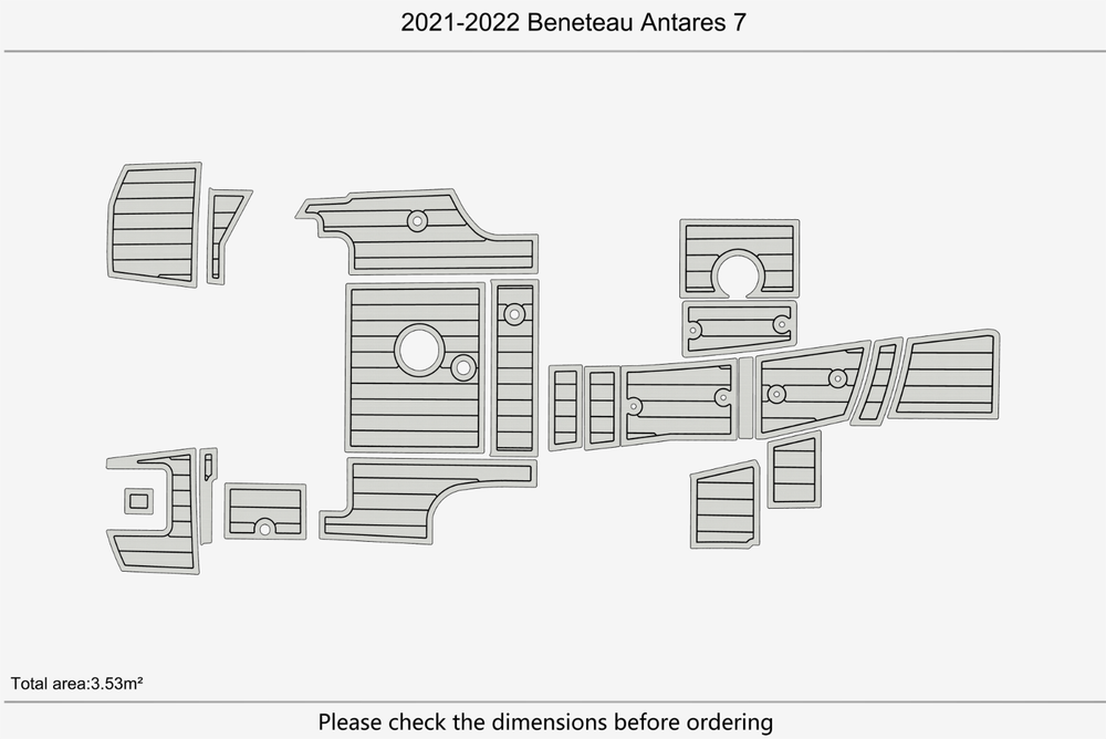 2021-2022 Beneteau Antares 7 Marine teak deck EVA Foam Boat flooring