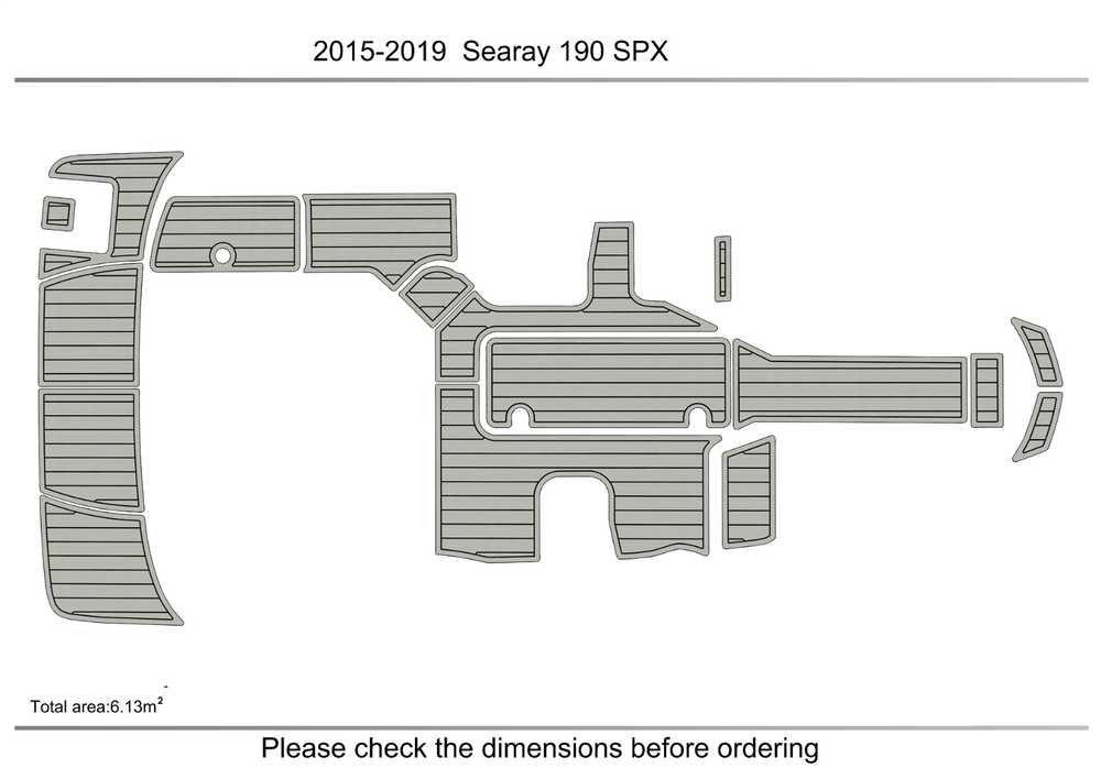 2015-2019 Sea Ray 190 SPX Marine teak deck seadek EVA Foam Boat flooring