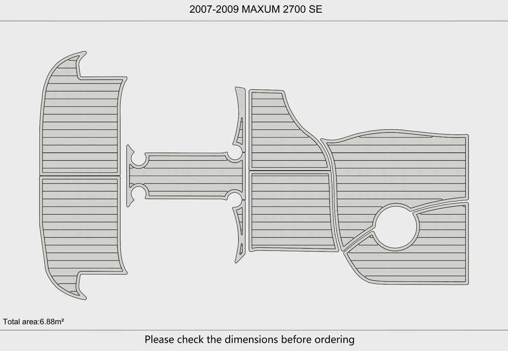 2007-2009 Maxum 2700 SE Cockpit Swim platform 1/4"6mm EVA Foam faux mat floor