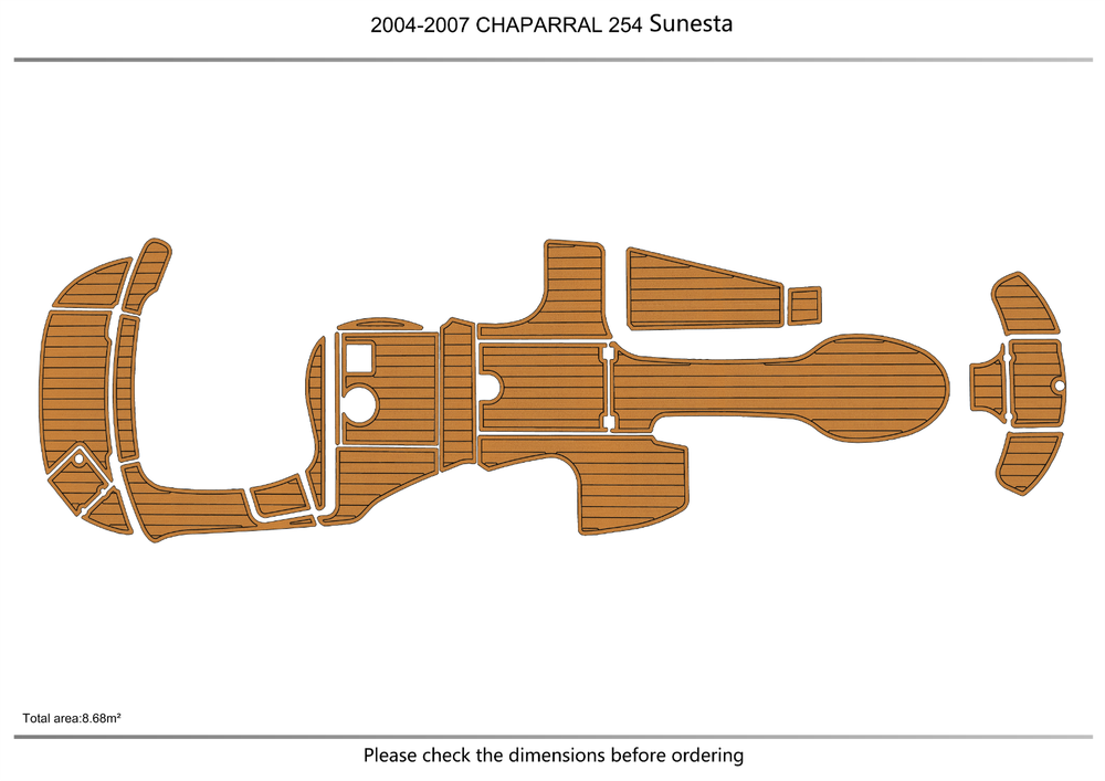 2004-2007 CHAPARRAL 254 Sunesta Cockpit Swim platform bow 1/4"6mm EVA foam floor