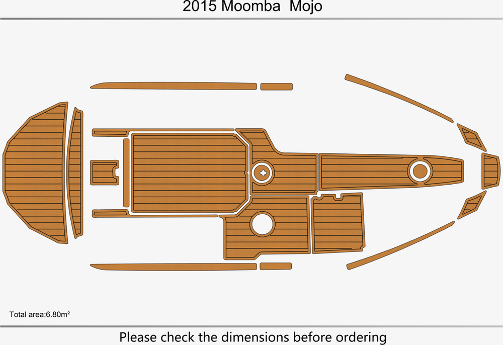 2015 Moomba Mojo Anti-slip mat Custom EVA faux teak marine deck flooring