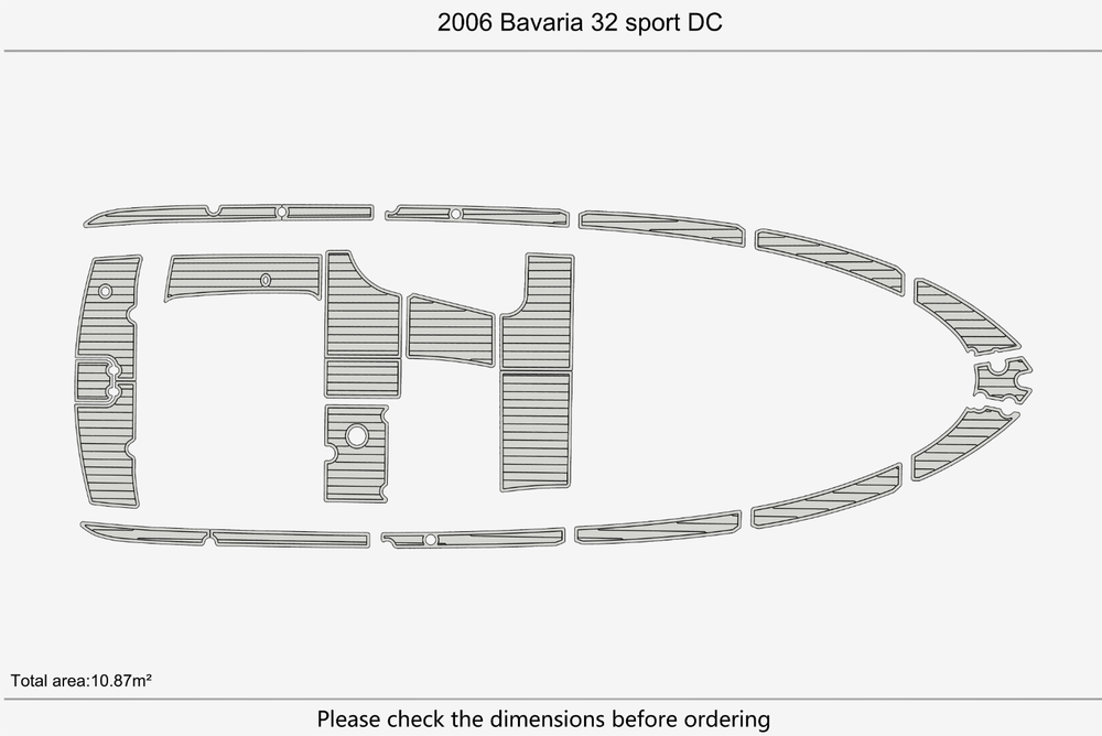 2006 Bavaria 32 sport DC Anti-slip mat Custom EVA faux teak marine flooring