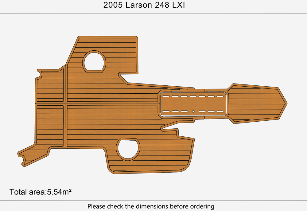 2005 Larson LXI 248 Cockpit Swim Platform Pads 1/4" 6mm EVA Teak Deck floor