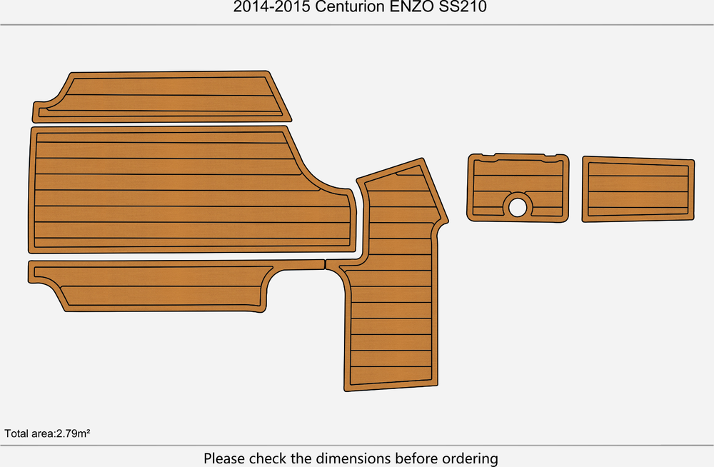 2014-2015 Centurion ENZO SS 210 Anti-slip mat Custom EVA marine deck flooring