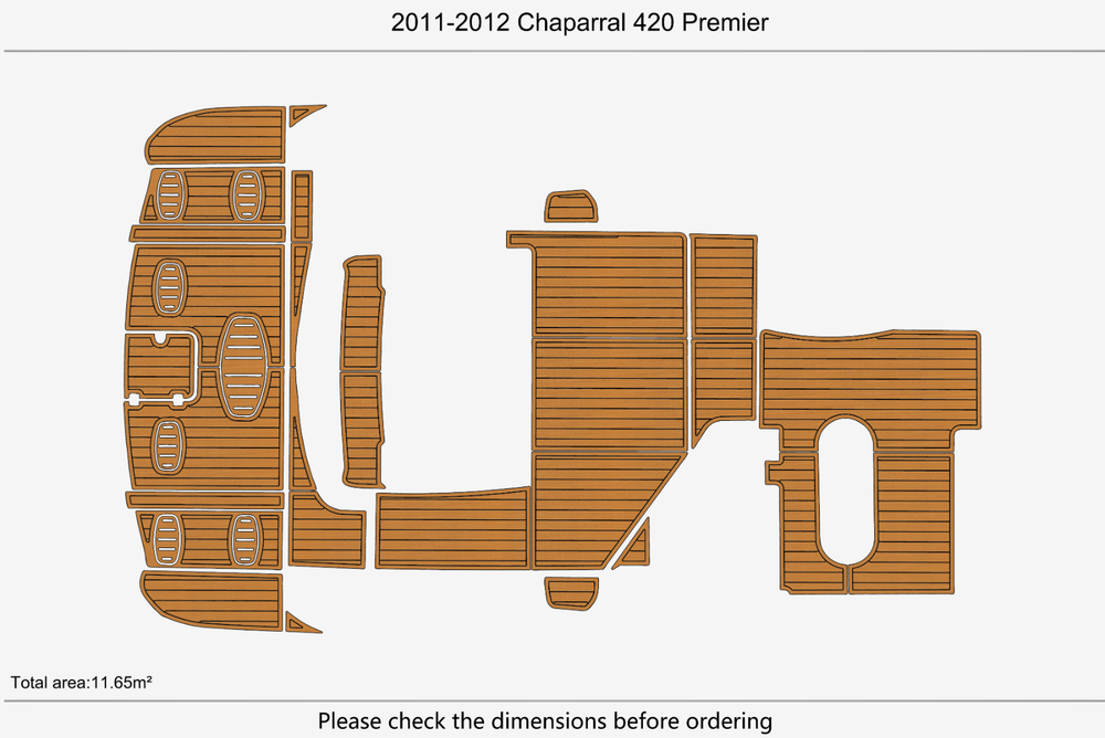 2011-2012 Chaparral 420 Premier Cockpit Swim platform 1/4"6mm EVA Foam mat floor