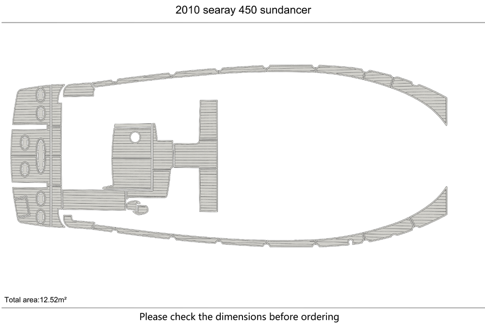 2010-2012 Sea Ray 450 Sundancer Current Marine teak deck EVA Foam Boat flooring