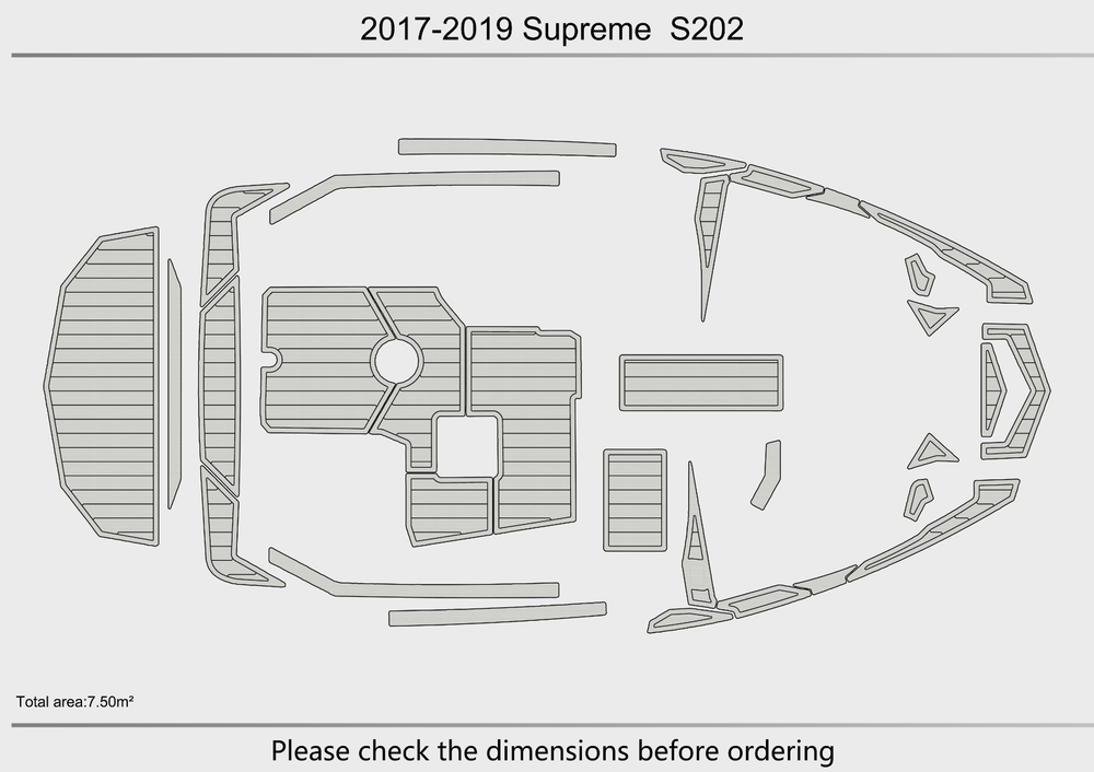 2017-2019 Supreme S202 Cockpit Swim platform 1/4"6mm EVA Foam faux mat floor